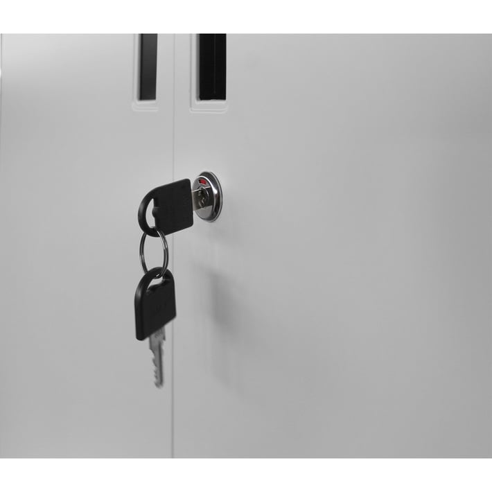 Шкаф RFG, метален, с два рафта, 900 х 400 х 1300 mm, сив