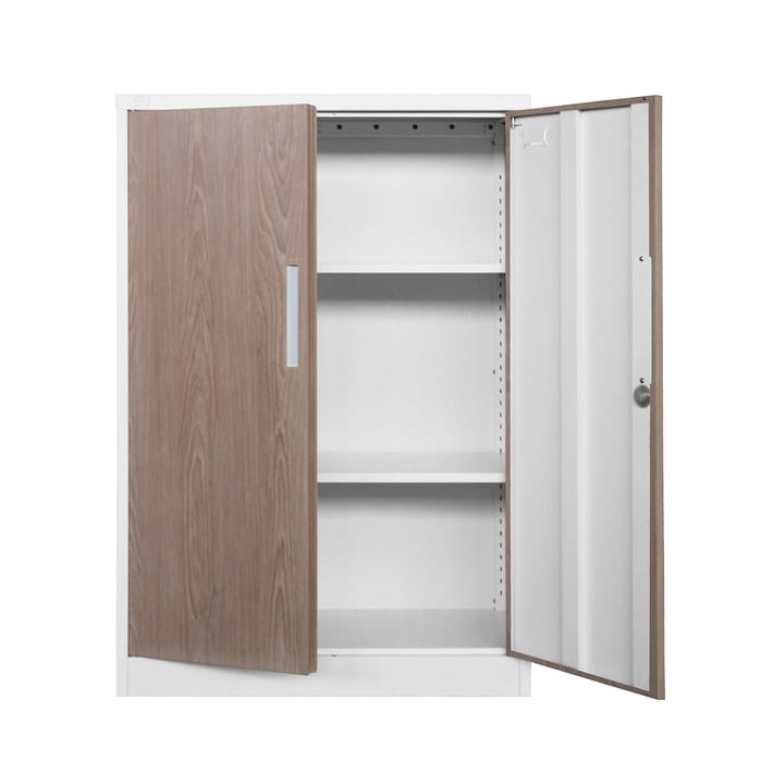 Шкаф RFG, метален, два рафта, 900 х 400 х 1300 mm, кехлибарен дъб и бяло