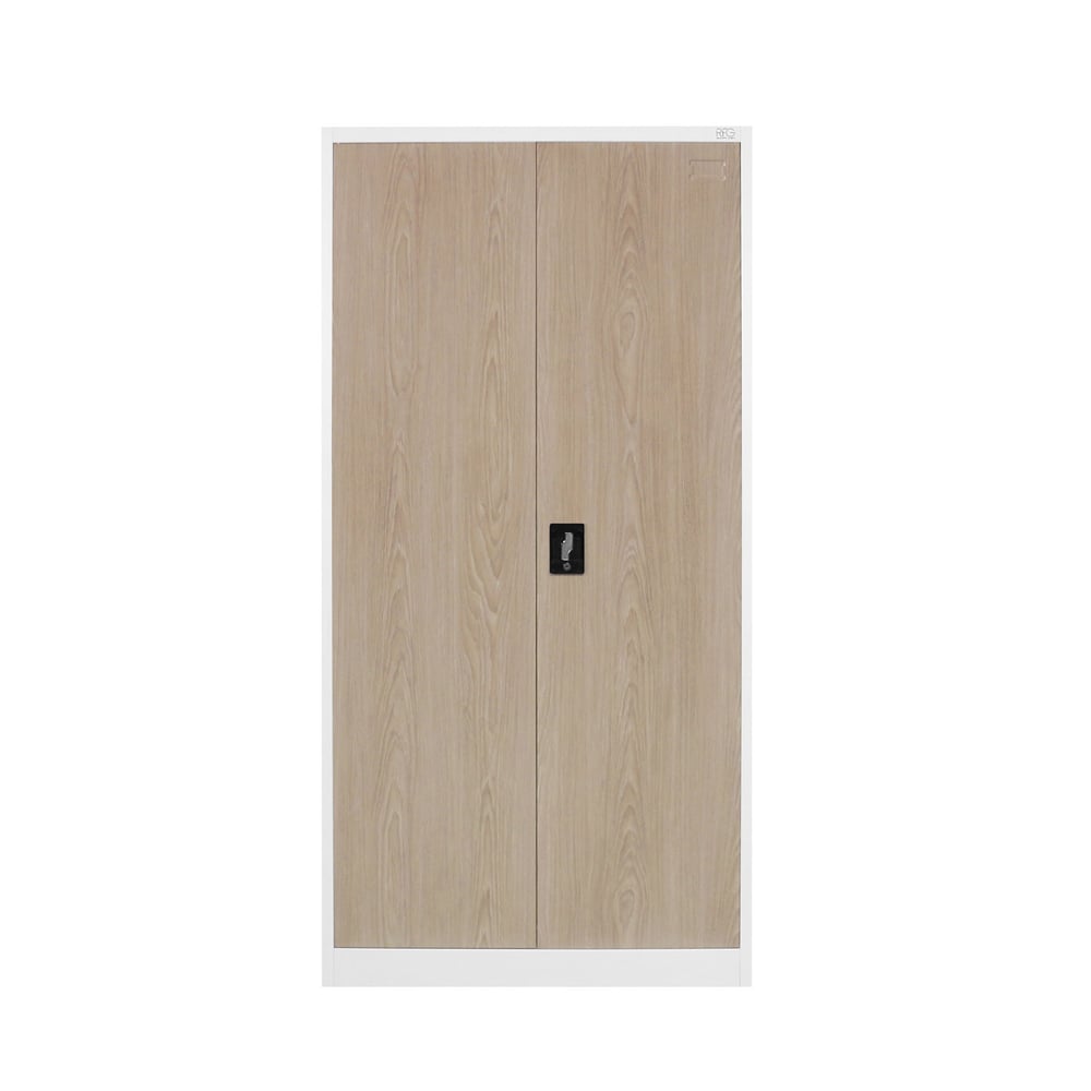 Шкаф RFG, за офис, метален 900 х 400 х 1850 mm, кехлибарен дъб и бяло