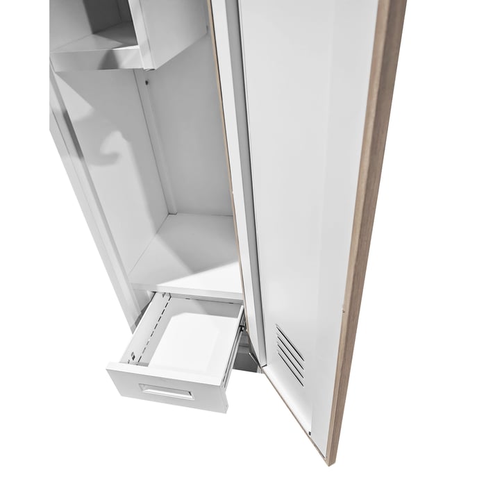 Шкаф RFG, за препарати, метален, 400 х 400 х 1800 mm, кехлибарен дъб и бяло