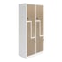Гардероб RFG, двоен, метален, Z-образни врати, 800 х 450 х 1850 mm, кехлибарен дъб и бяло