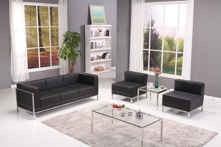 Ъглов модул RFG Neo, десен, екокожа, 720 х 720 х 700 mm, черен