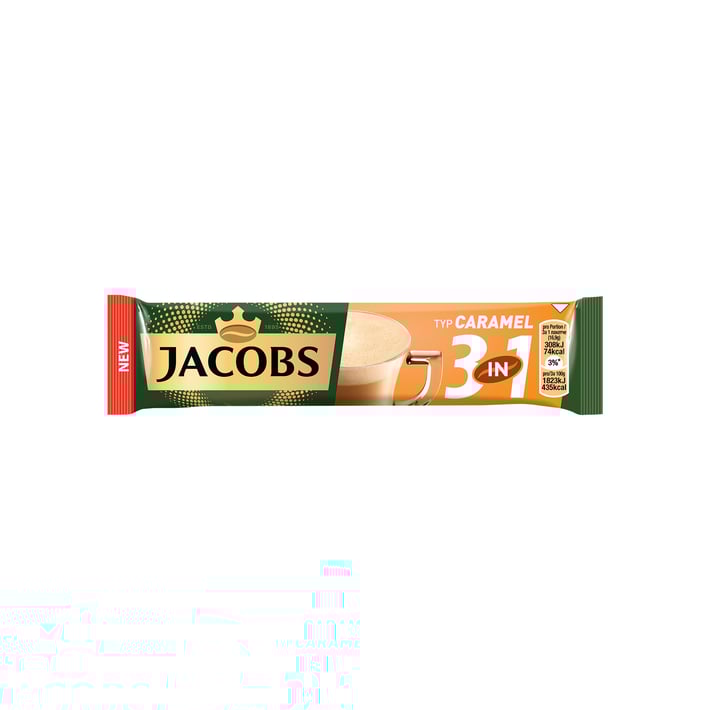 Jacobs 3in1 Разтворимо кафе Карамел, в пакетче, 16.9 g, 10 броя