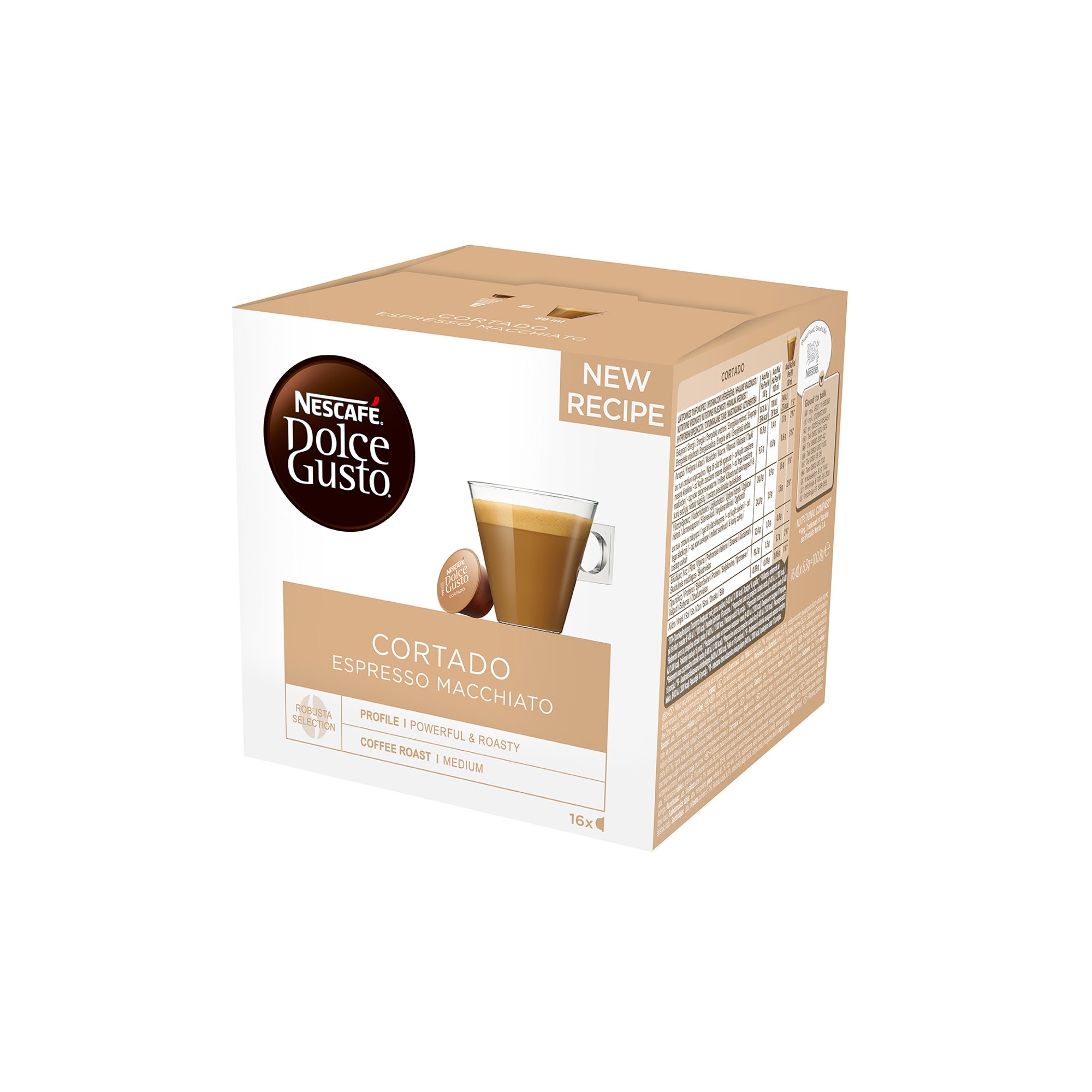 Nescafé Dolce Gusto Кафе капсула Cortado, 16 броя