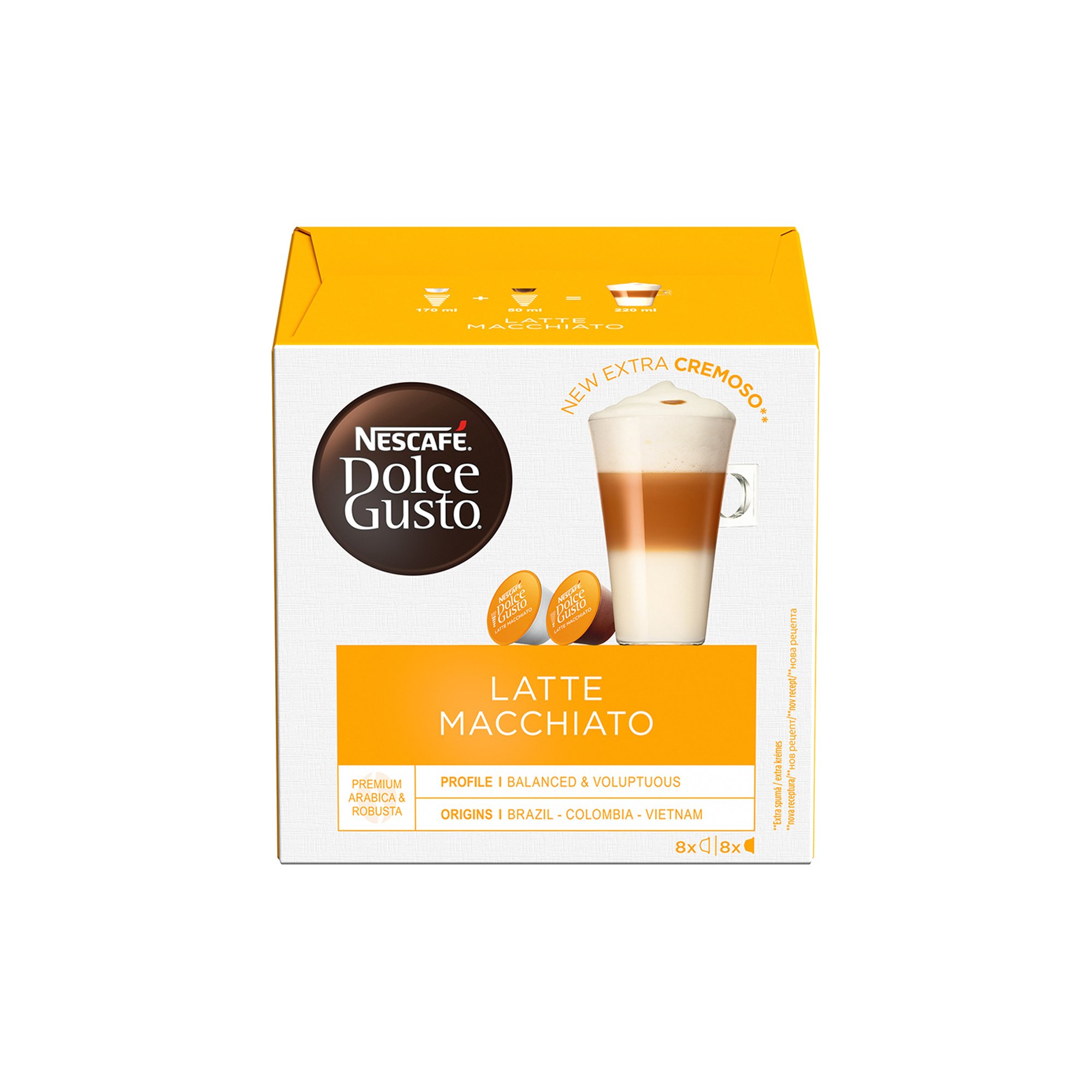 Nescafé Dolce Gusto Кафе капсула Latte Macchiato, 16 броя