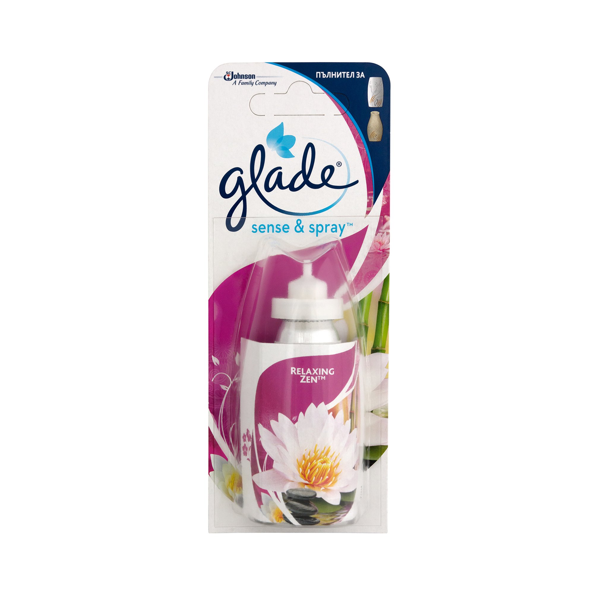 Glade Пълнител за ароматизатор Sense & Spray, релаксиращ зен, 18 ml