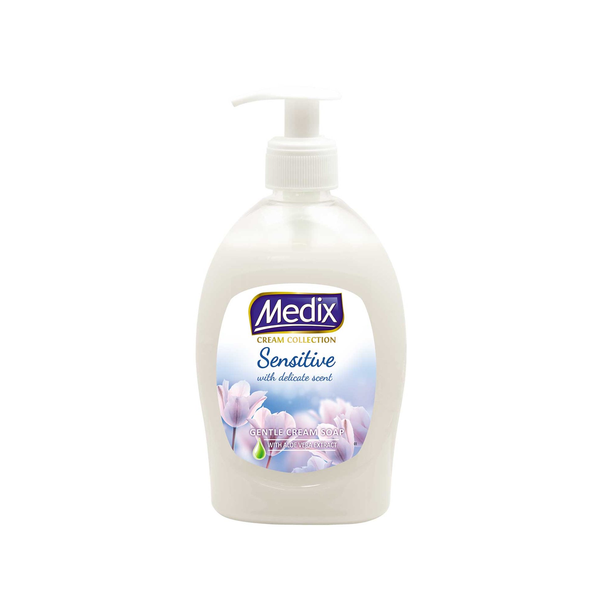 Medix Течен сапун Cream Sensitive, с помпа, 400 ml, бял