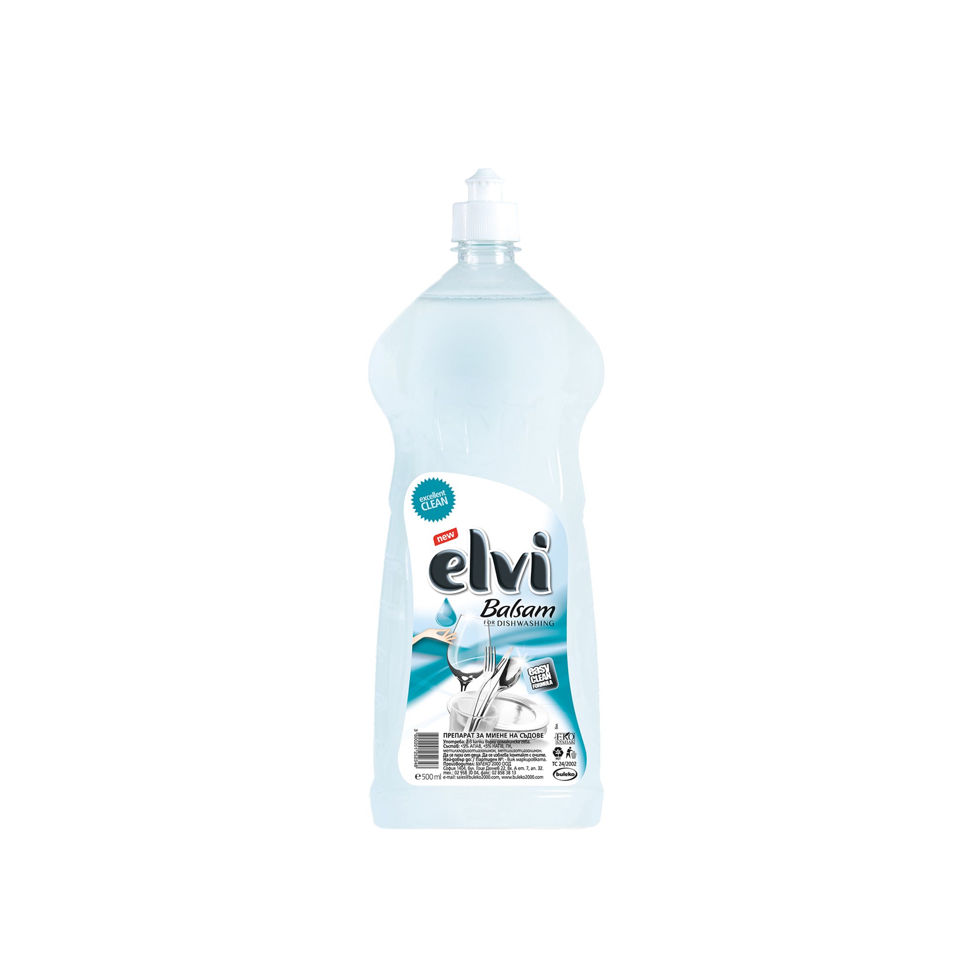 Elvi Препарат за миене на съдове Balsam, 500 ml, бял