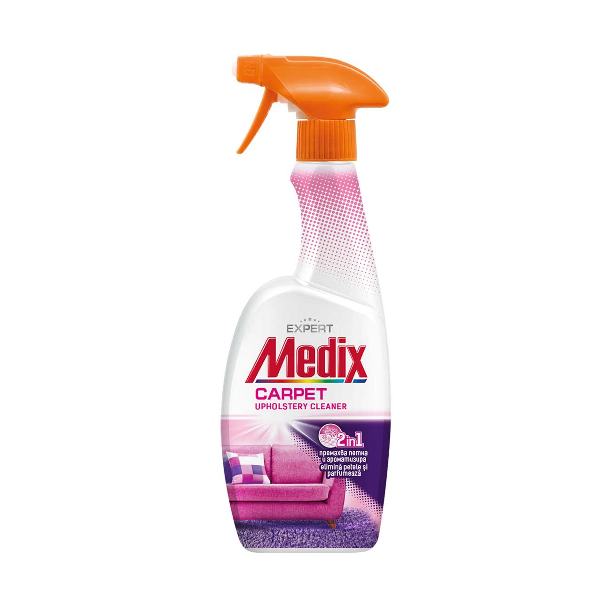 Medix Препарат за почистване на килими и дамаски Expert Carpets, активна пяна, с помпа, 500 ml