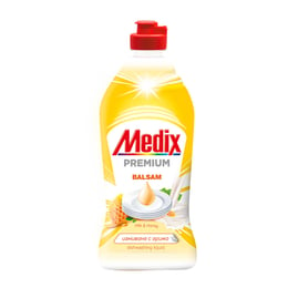 Medix Препарат за миене на съдове Balsam, мляко и мед, 415 ml, жълт