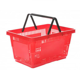 Кошница за пазаруване, пластмасова, червена, 20 L