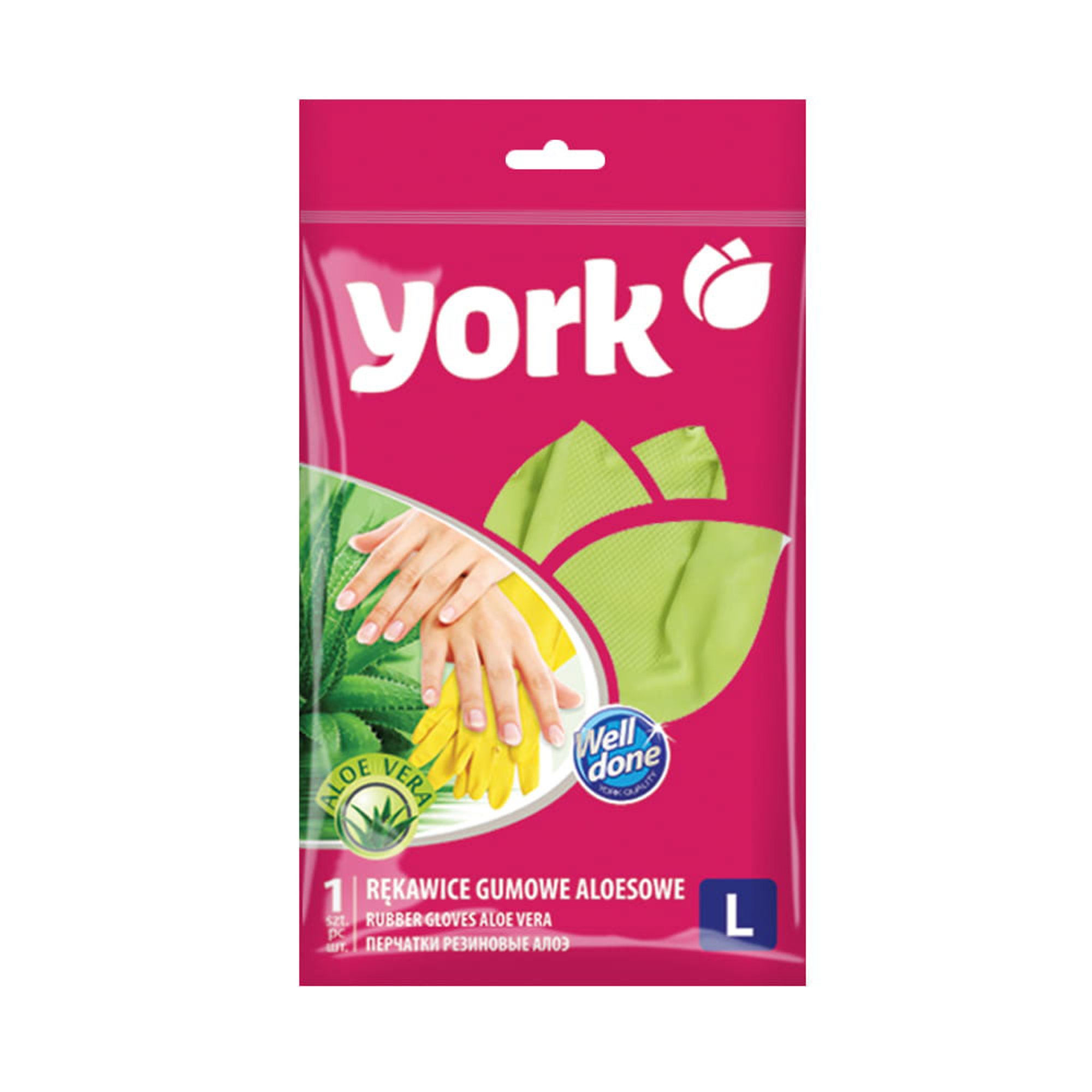 York Ръкавици Алое Вера, гумени, L