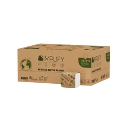 Papernet Тоалетна хартия Simplify, на пачка, двупластова, 21 х 11 cm, 224 къса, 40 броя