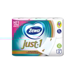 Zewa Тоалетна хартия Just 1, петпластова, 6 броя