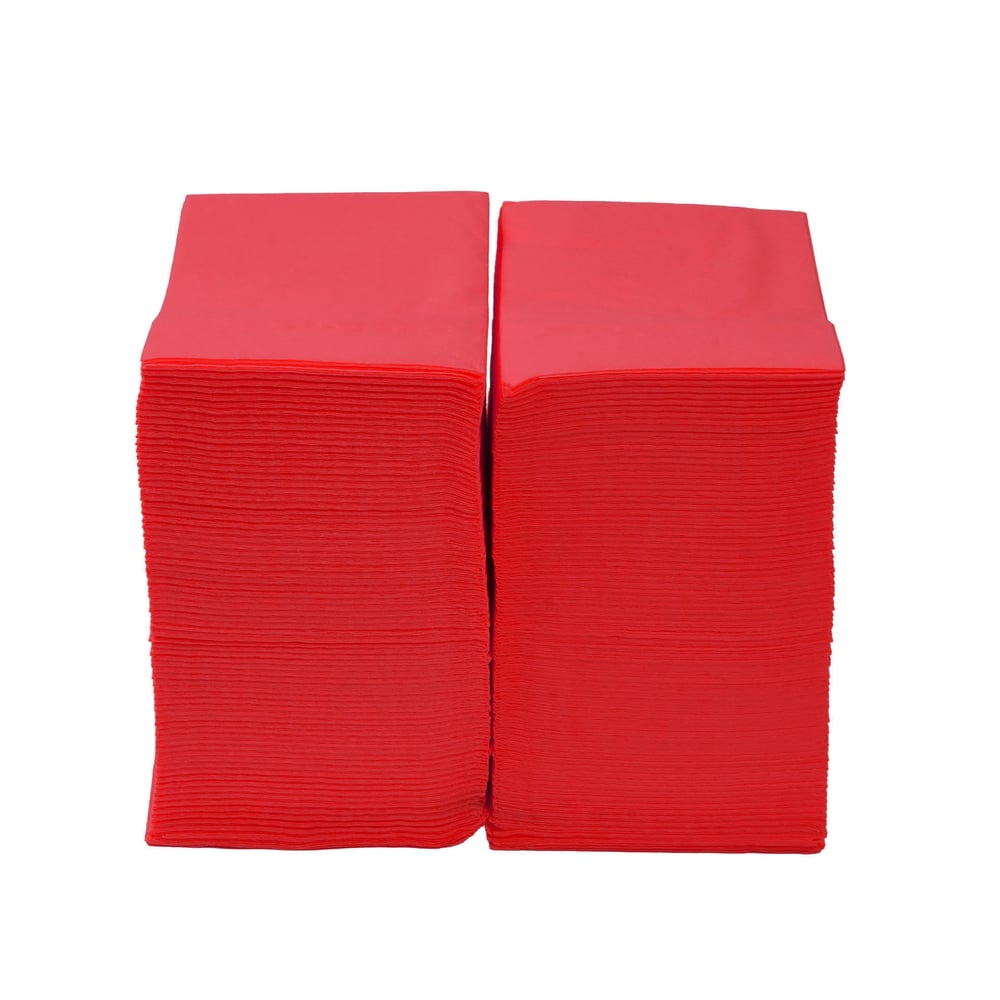 Салфетки, целулоза, двупластови, 1/8 сгъвка, 33 х 33 cm, червени, 150 броя