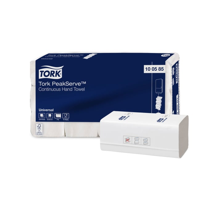 Tork Кърпи за ръце Peakserve H5, еднопластови, 410 къса, 12 броя