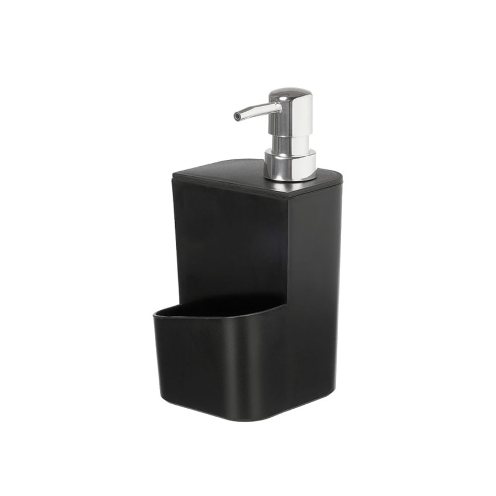 Диспенсър Kinvara, с поставка за гъба, 650 ml, черен
