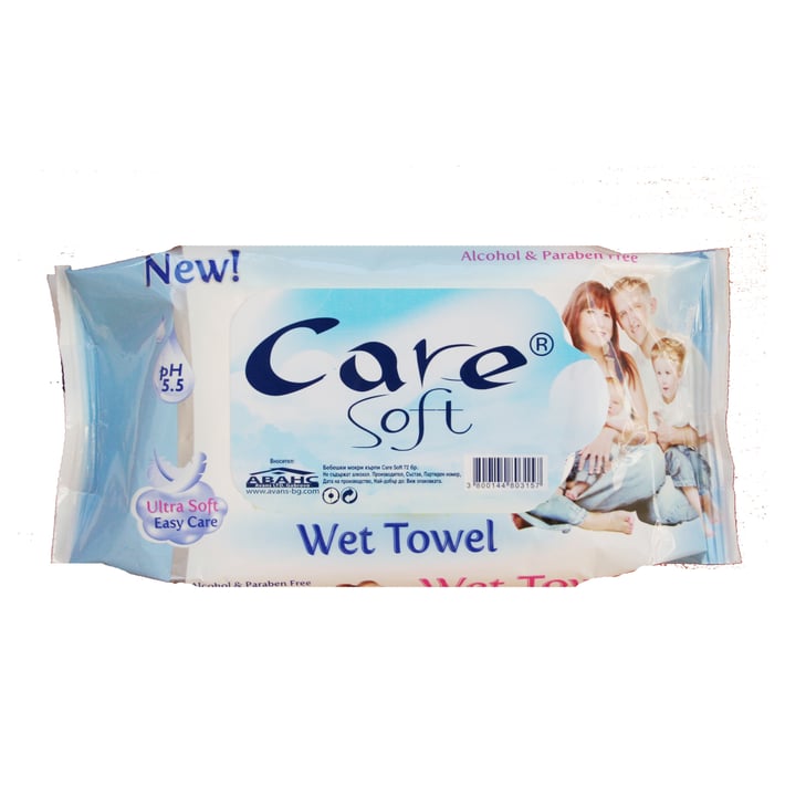 Care Soft Мокри кърпи, 3 цвята, 72 броя