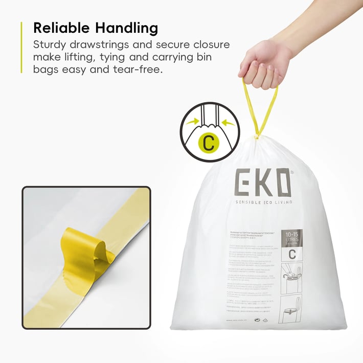 Eko Торби за смет, тип C, с връзка, 10-15 L, 20 броя