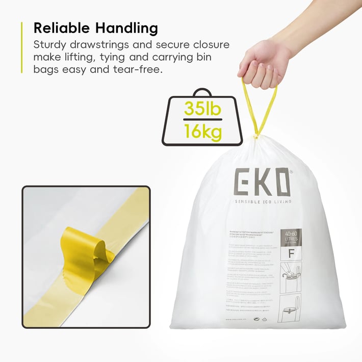 Eko Торби за смет, тип F, с връзка, 40-60 L, 12 броя