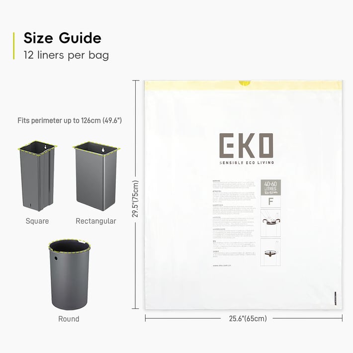 Eko Торби за смет, тип F, с връзка, 40-60 L, 12 броя