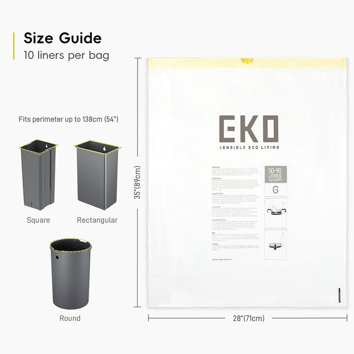 Eko Торби за смет, тип G, с връзка, 50-90 L, 10 броя