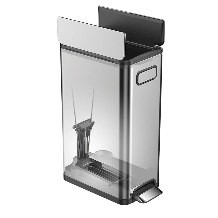 Кош за отпадъци Eko Ecofly, с педал и скрити колела, 45 L