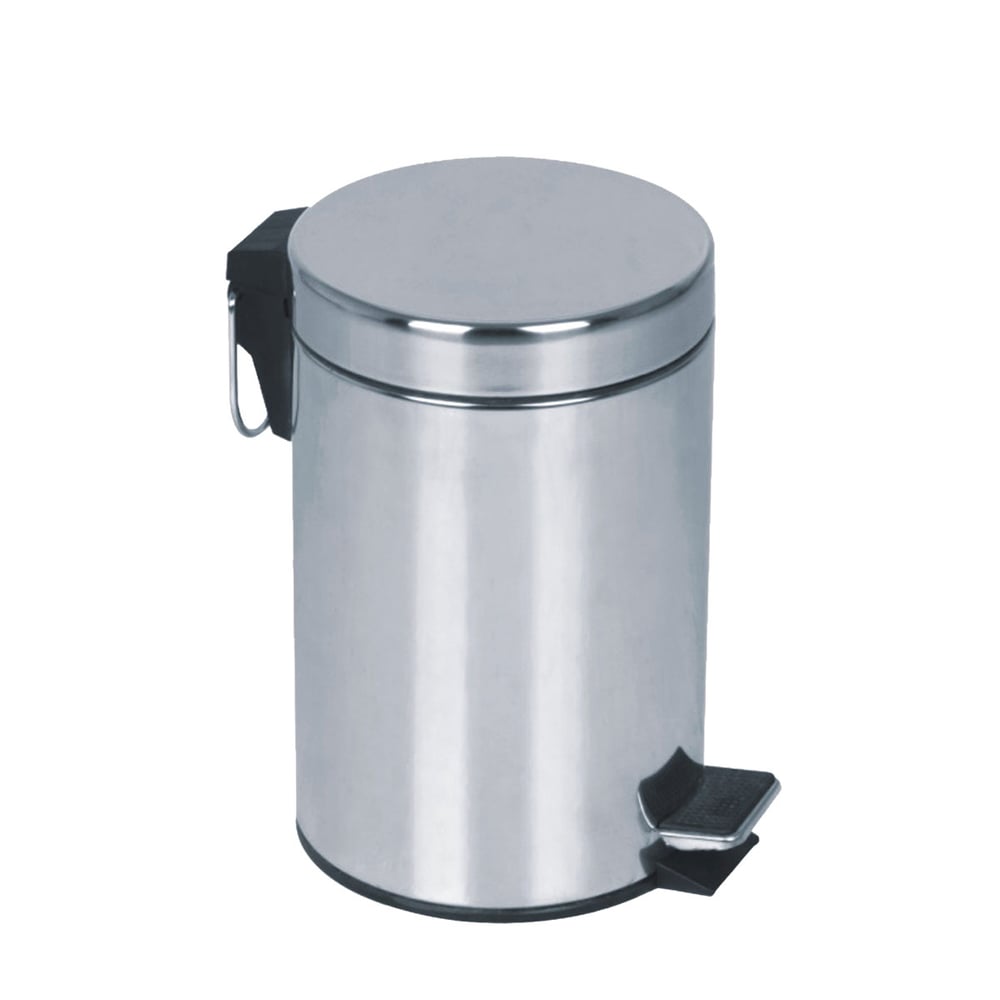 Кош за отпадъци, с педал, метален, 25.2 х 25.2 х 39.3 cm, 12 L, инокс