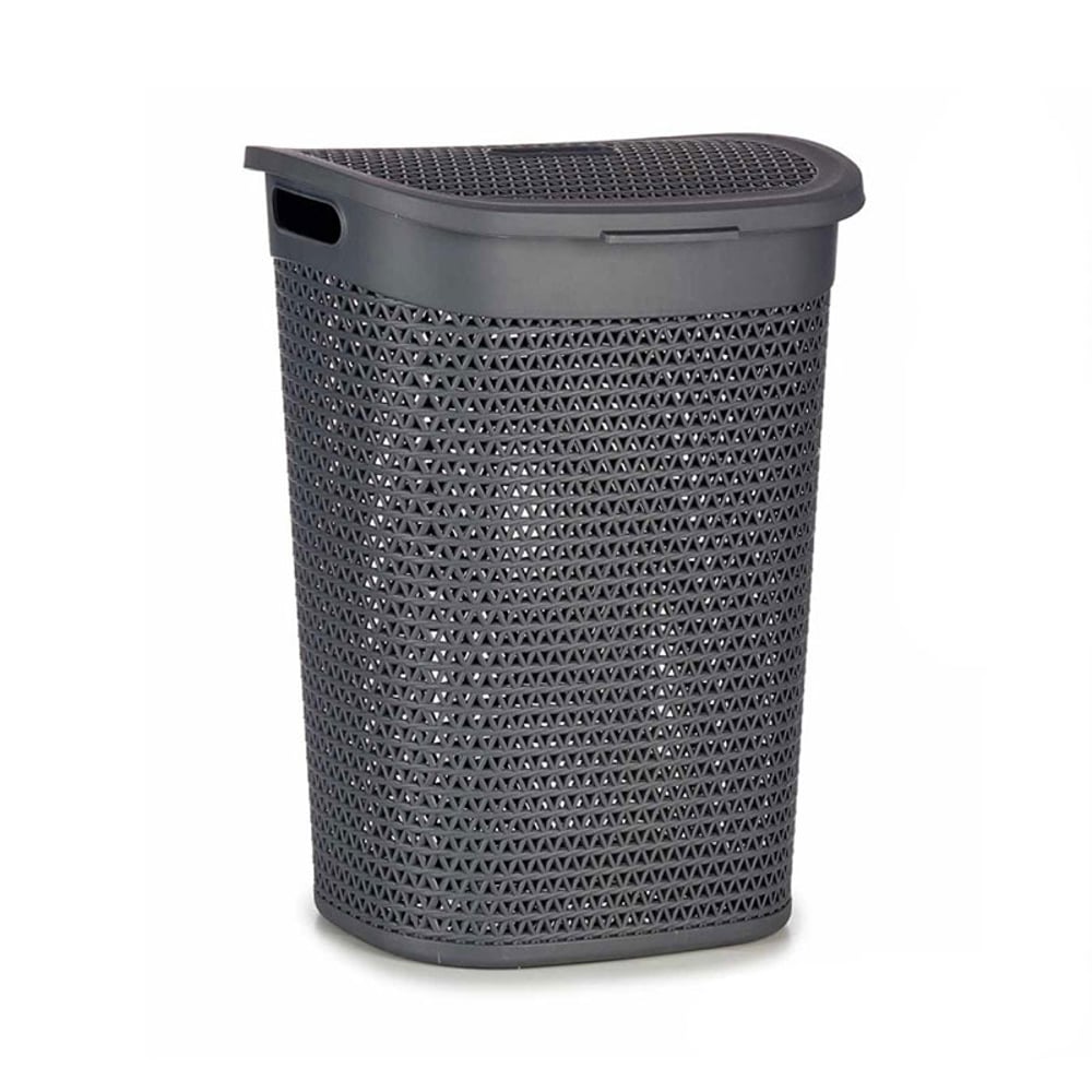 Кош за пране Kipit, с капак, 60 L, антрацит
