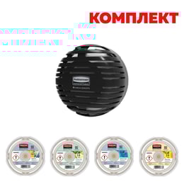 Rubbermaid Диспенсър за ароматизатор TCell 2.0, черен, с включени 4 пълнителя Marine Fresh