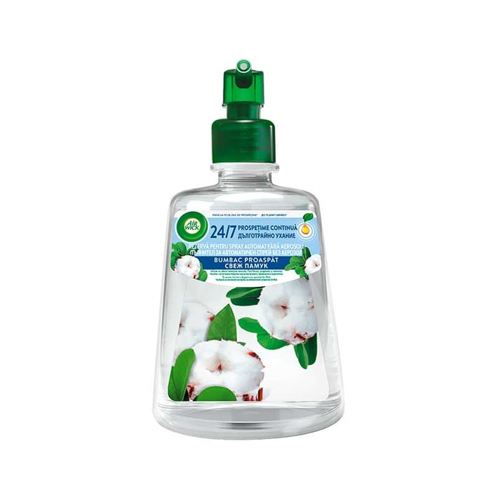Air Wick Пълнител за ароматизатор Active Fresh, свеж памук, 228 ml