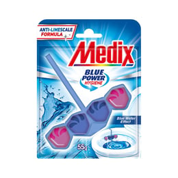 Medix Ароматизатор за тоалетна WC Blue Power, твърдо блокче, синя вода, 55 g