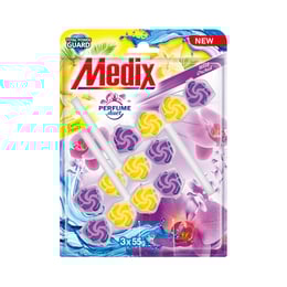 Medix Ароматизатор за тоалетна Perfume Duet Fruits & Orchid, 55 g, 3 броя