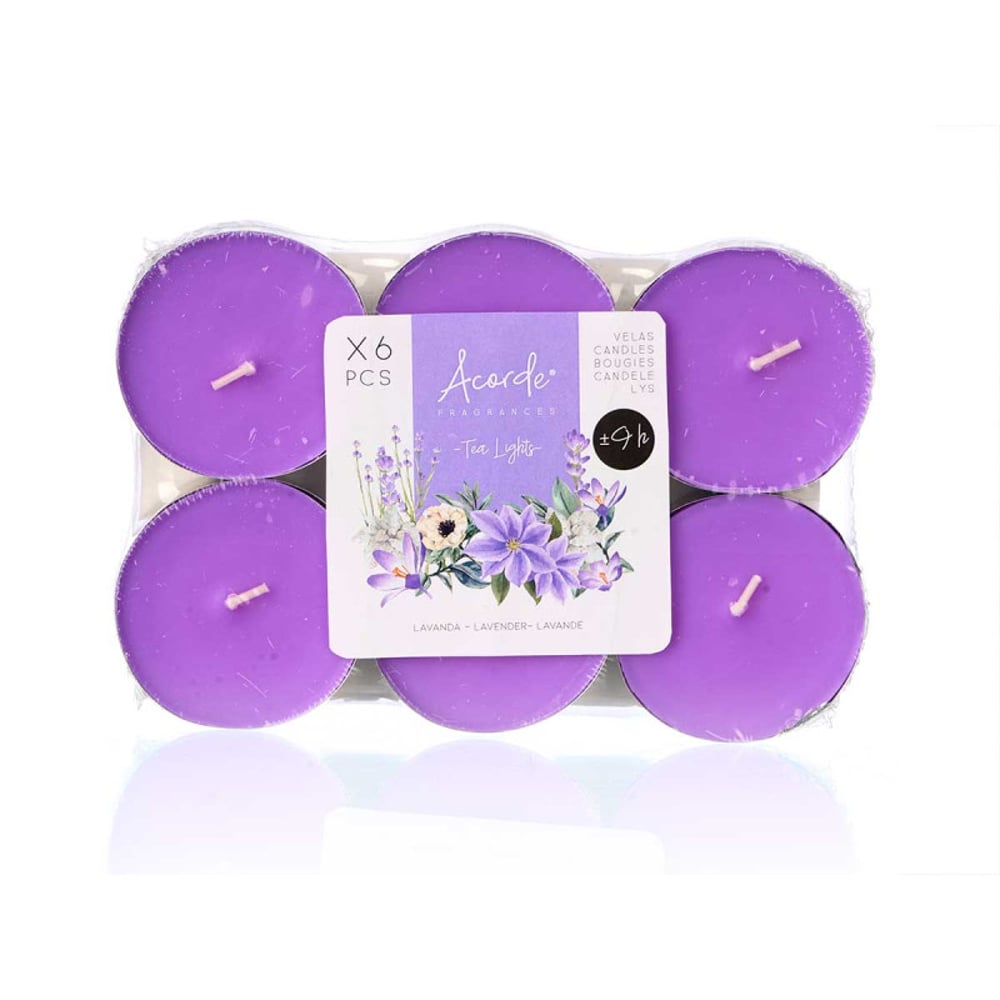 Чаени свещи Acorde, Lavander, 9 часа, 6 броя