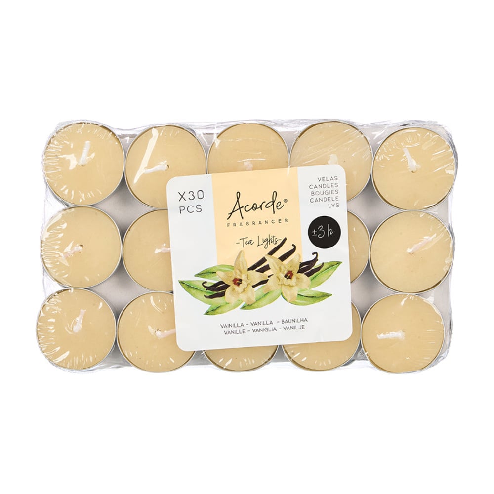 Чаени свещи Acorde, Vanilla, 3 часа, 30 броя