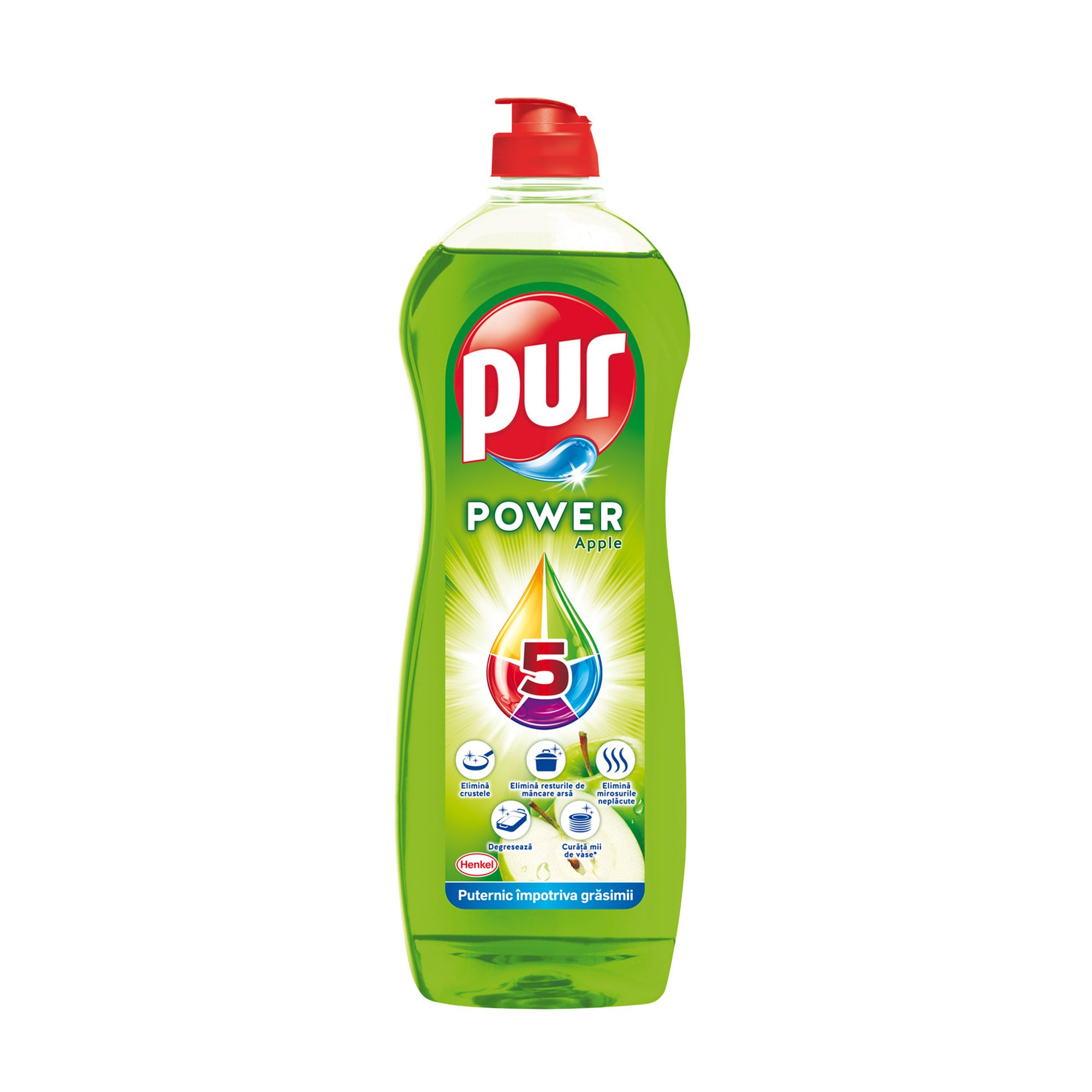 Pur Препарат за миене на съдове Duo Power, ябълка, 750 ml