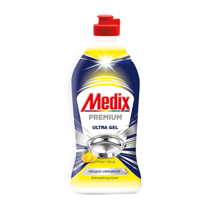 Medix Препарат за миене на съдове Premium, жълт, 415 ml