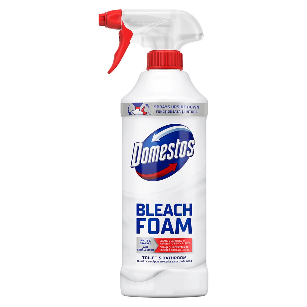 Почистваща пяна Domestos Bleach, 435 ml