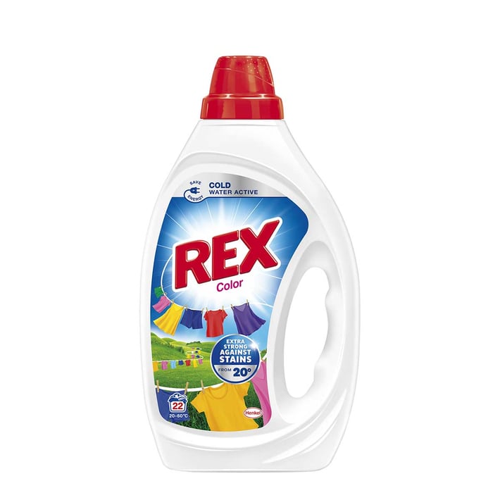 Rex Перилен препарат Color, гел, за цветно пране, 0.99 L, за 22 пранета