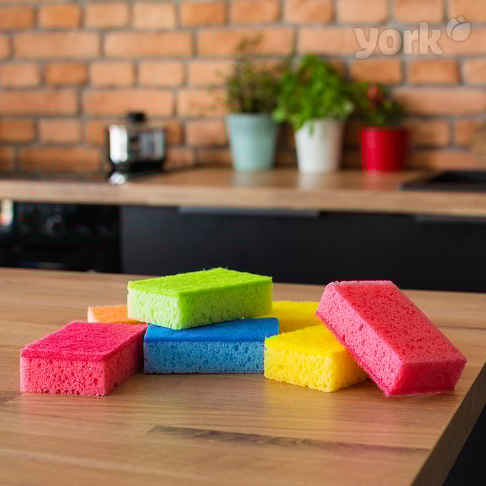 Домакинска гъба York, двуслойна, лукс, 6+1 броя