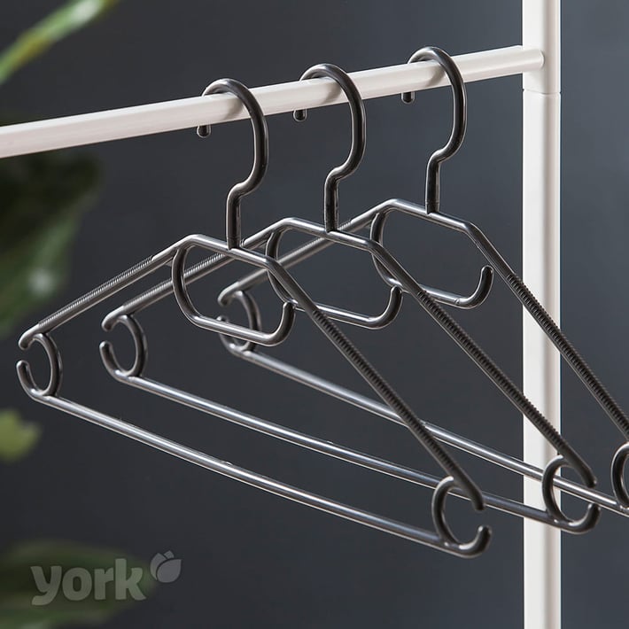 York Закачалка за дрехи, пластмасова, 10 броя