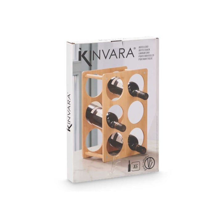 Поставка за бутилки Kinvara, бамбук, за 6 бутилки