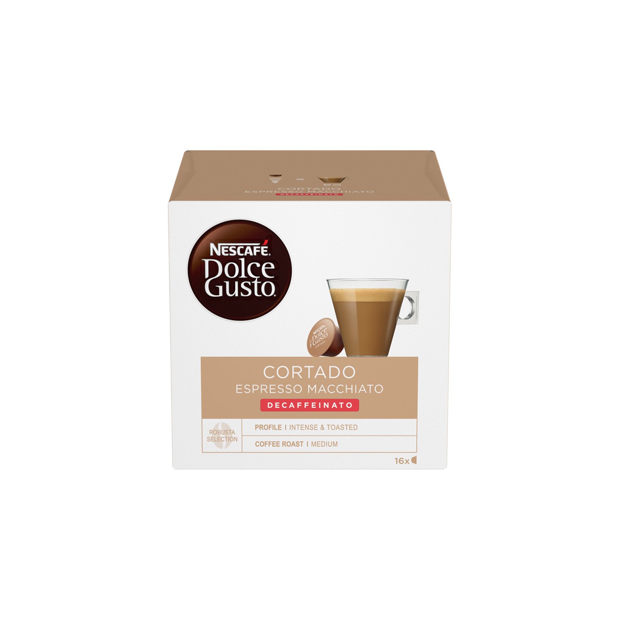 Nescafé Dolce Gusto Кафе капсула Espresso Macchiato, безкофеинова, 16 броя