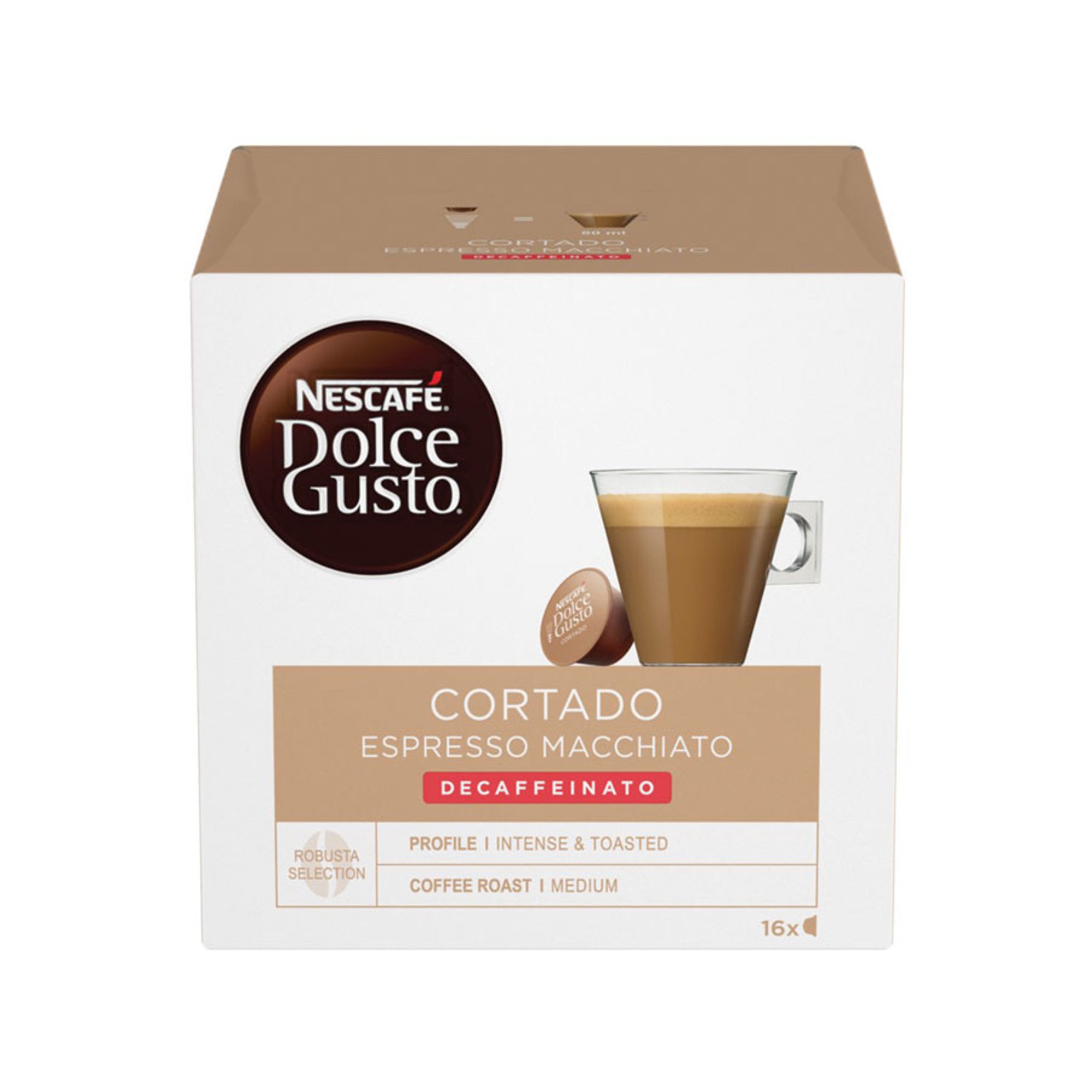 Nescafé Dolce Gusto Кафе капсула Espresso Macchiato, безкофеинова, 16 броя