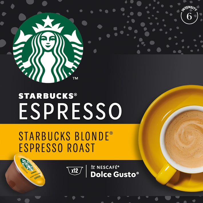 Nescafé Dolce Gusto Кафе капсула Starbucks, Blonde Espresso Roast, 12 броя