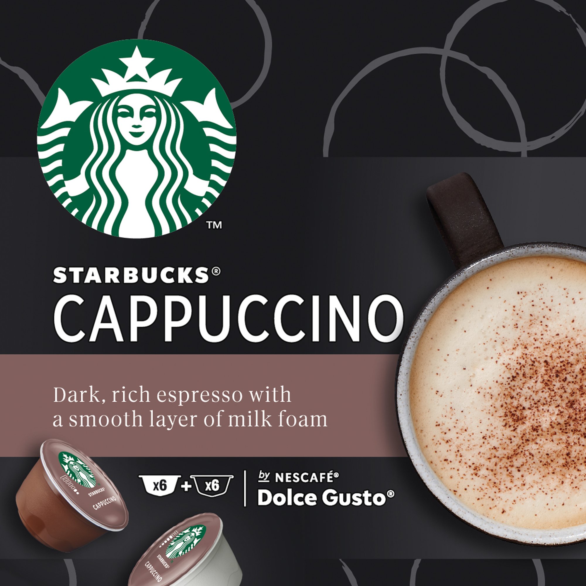 Nescafé Dolce Gusto Кафе капсула Starbucks, Cappuccino, 12 броя