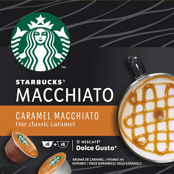 Nescafé Dolce Gusto Кафе капсула Starbucks, Caramel Macchiato, 12 броя