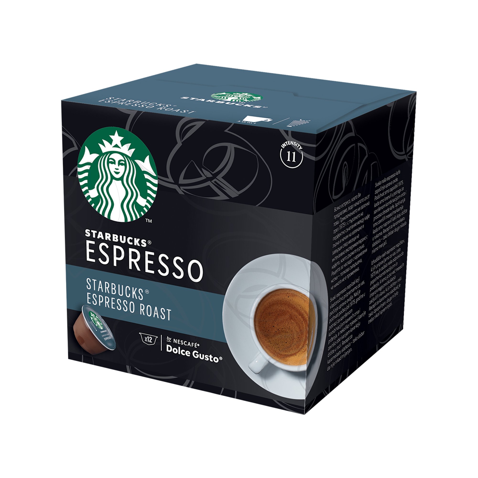 Nescafé Dolce Gusto Кафе капсула Starbucks, Dark Espresso Roast, 12 броя