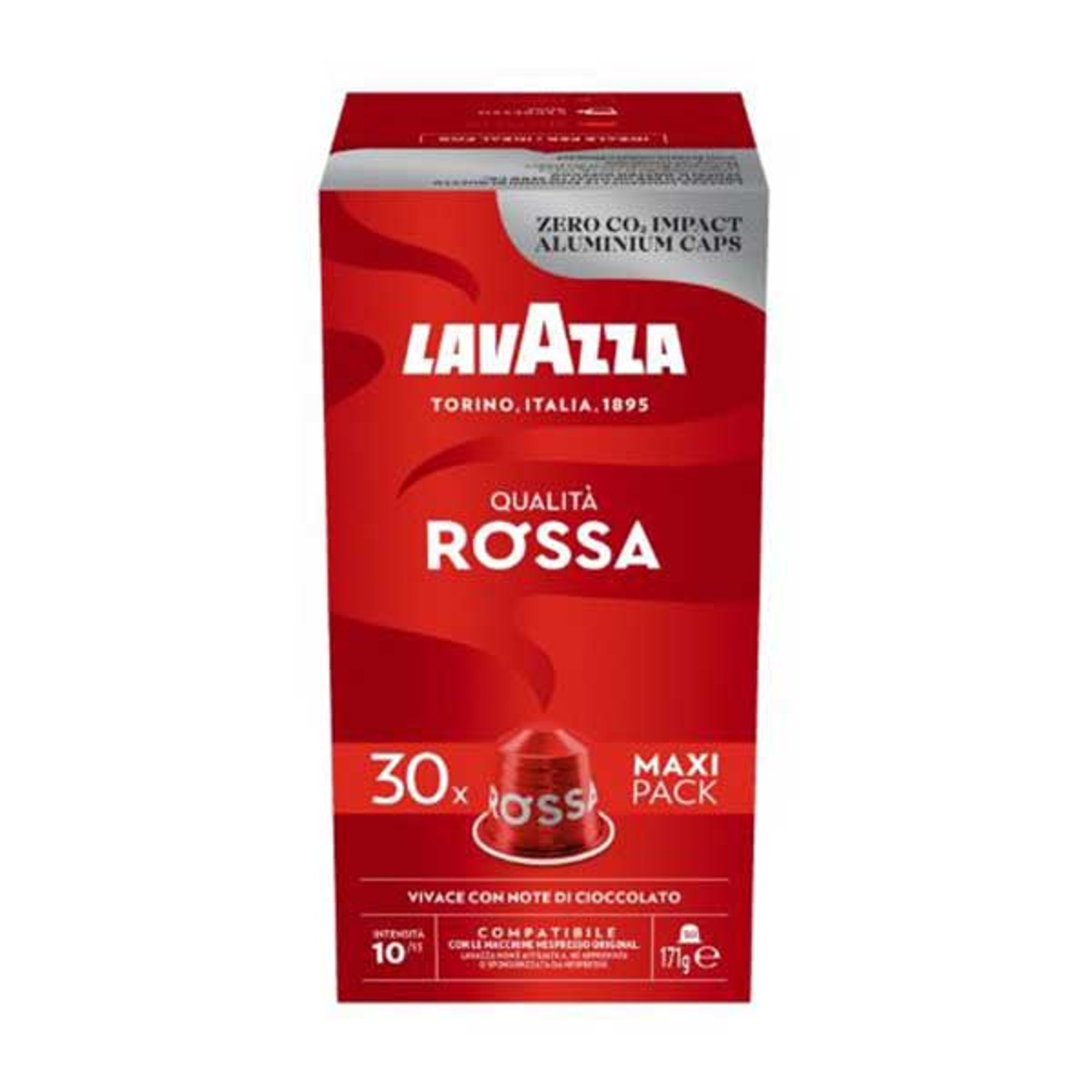 Lavazza Кафе капсула Nespresso, Qualita Rossa Maxi, стандарт, 30 броя