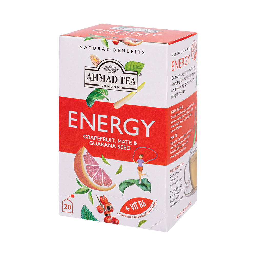 Ahmad Tea Чай Natural Benefits ''Енергия'', билков, в пакетче, 20 броя